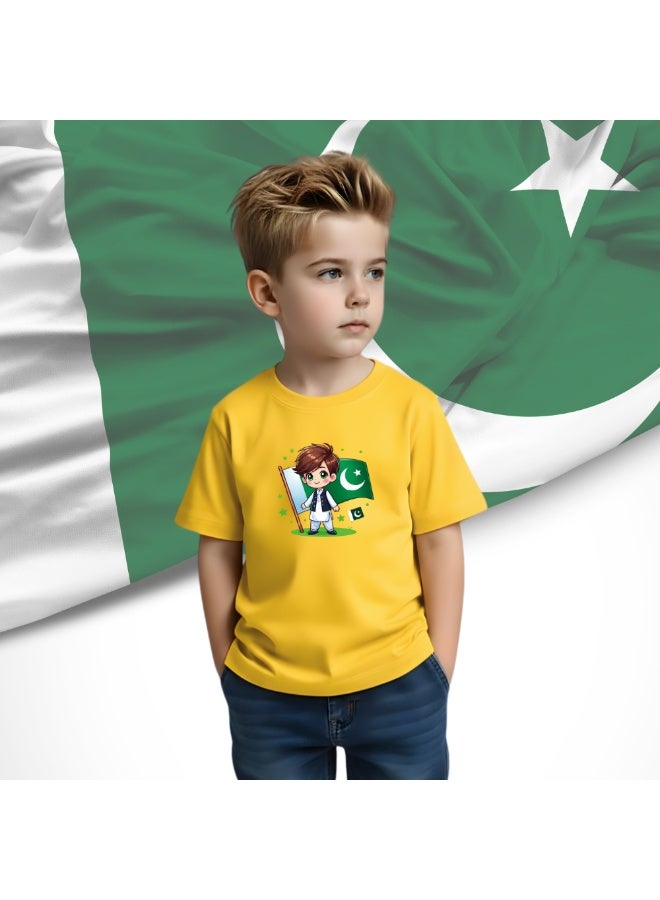 Pakistan Independence Day Kids Boys T-Shirt – Short Sleeve RoundNeck Cotton Tshirt-Ideal for Independence Day Celebrations,School Events - Image 3
